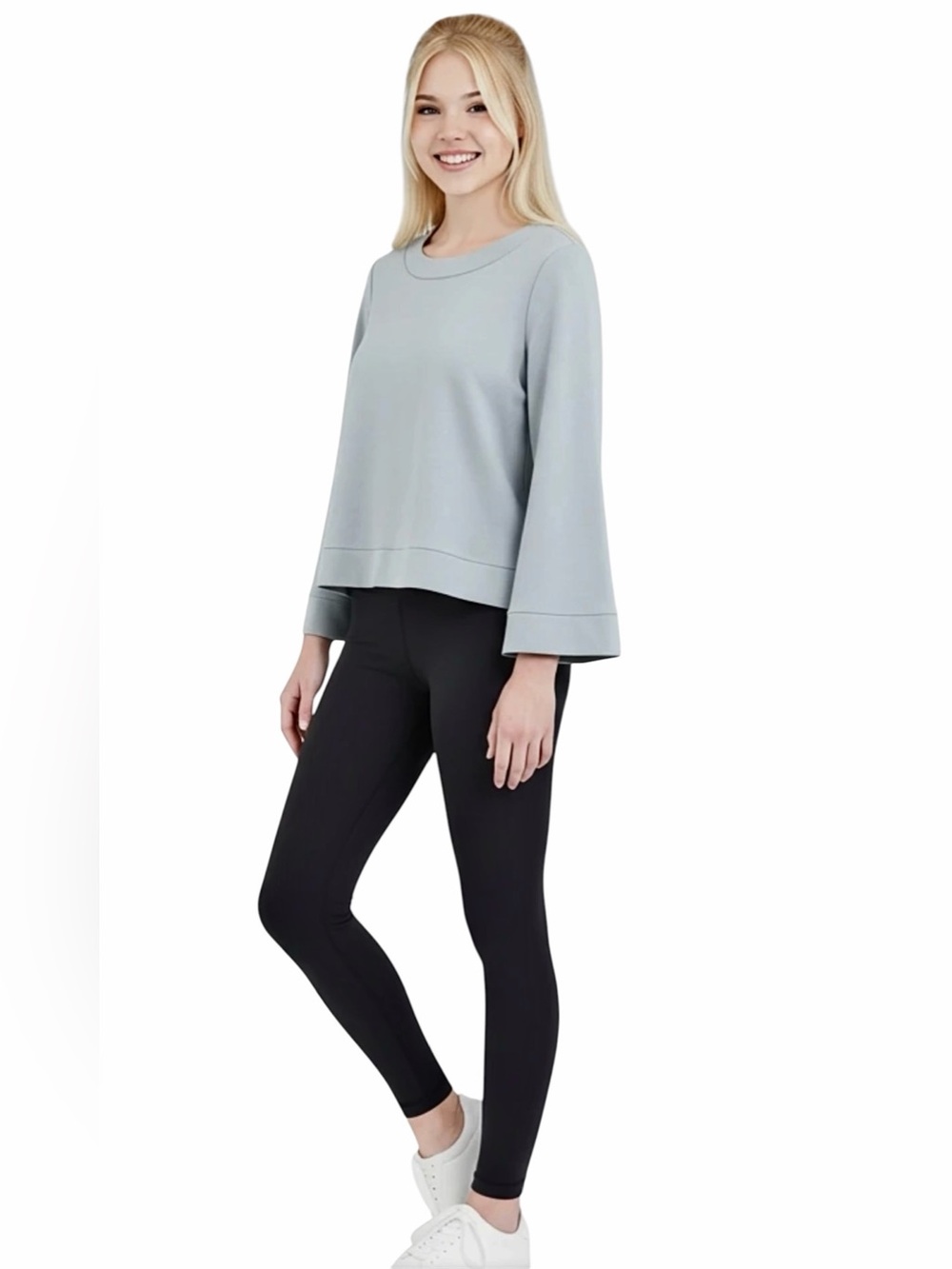 Ann Taylor scoop neck bell sleeve top